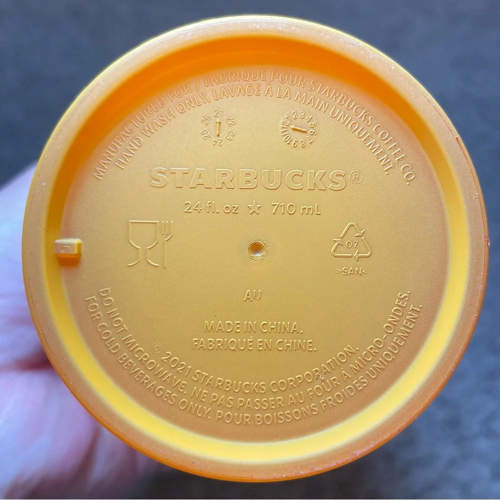 Starbucks 2022 Summer Orange Mango Ombré Jeweled‎ Tumbler 24oz Ventu cup.